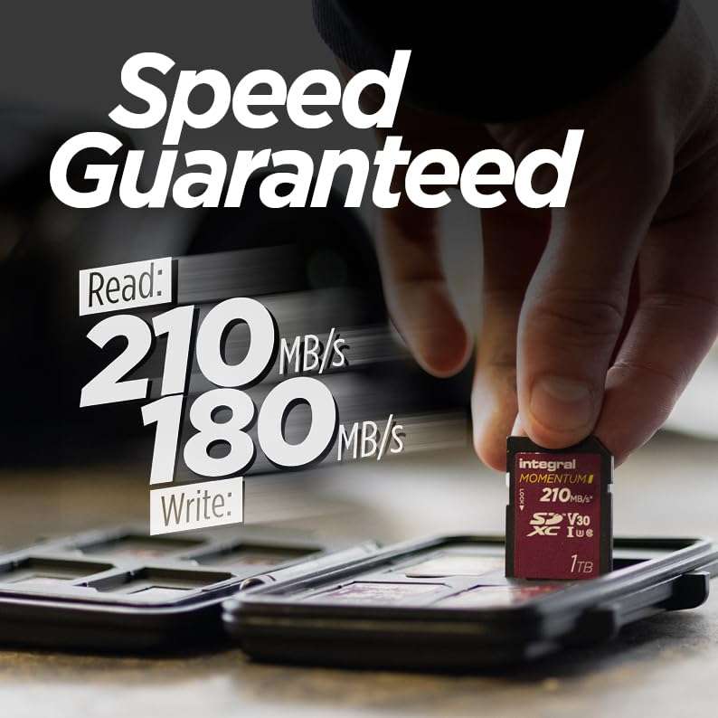 Integral Momentum I 256GB SDXC Card - UHS-I, Up to 210MB/s Read, 180MB/s Write - V30, U3, CL10 - for DSLR, Mirrorless & Camcorders - 4K UHD Video & Burst Mode Ready (256GB) 3