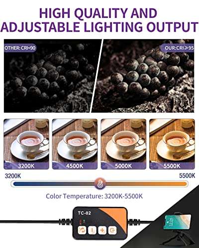 Photo Studio Light Box,SAMTIAN 16’’/40cm Professional Photo Box with 6 Color 8 Backgrounds 3200K-5500K Bi-Color Dimmable Photography Lighting Kit for Photography 5