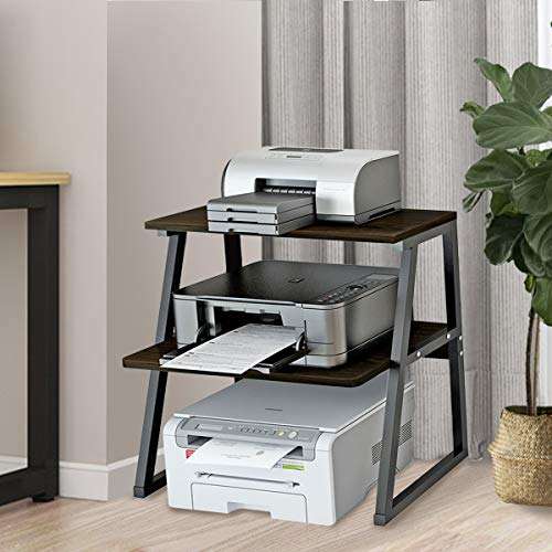 Deston Printer Stand with 3-Tier Storage Shelves, Large Size Multi-Purpose Desktop Organizer for Printer, Copier, Scanner, Files, and Books, 3 Layers Shelves with Steel Frame for Home and Office 6