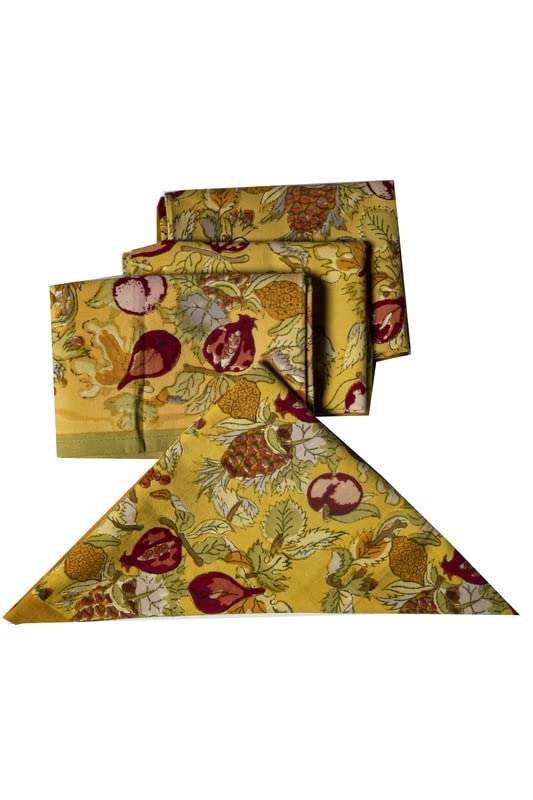 CONTRAST LIVING Ambika Hand Block Printed Kitchen Towel/Dish Towel/Hand Towel Multi Color Set of 4 Pcs 4