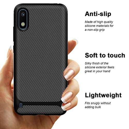 Dzxouui for Galaxy A10 Case,Durable Light Shockproof Cover Protective Phone Case for Samsung Galaxy A10(DC-Black)(6.2inch) 5