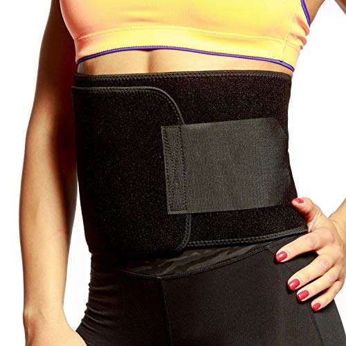 Optimum Sweat Slim Weight Loss Belt (Waist Trimmer) for Men & Women - Single Unit (Black, Medium) 4