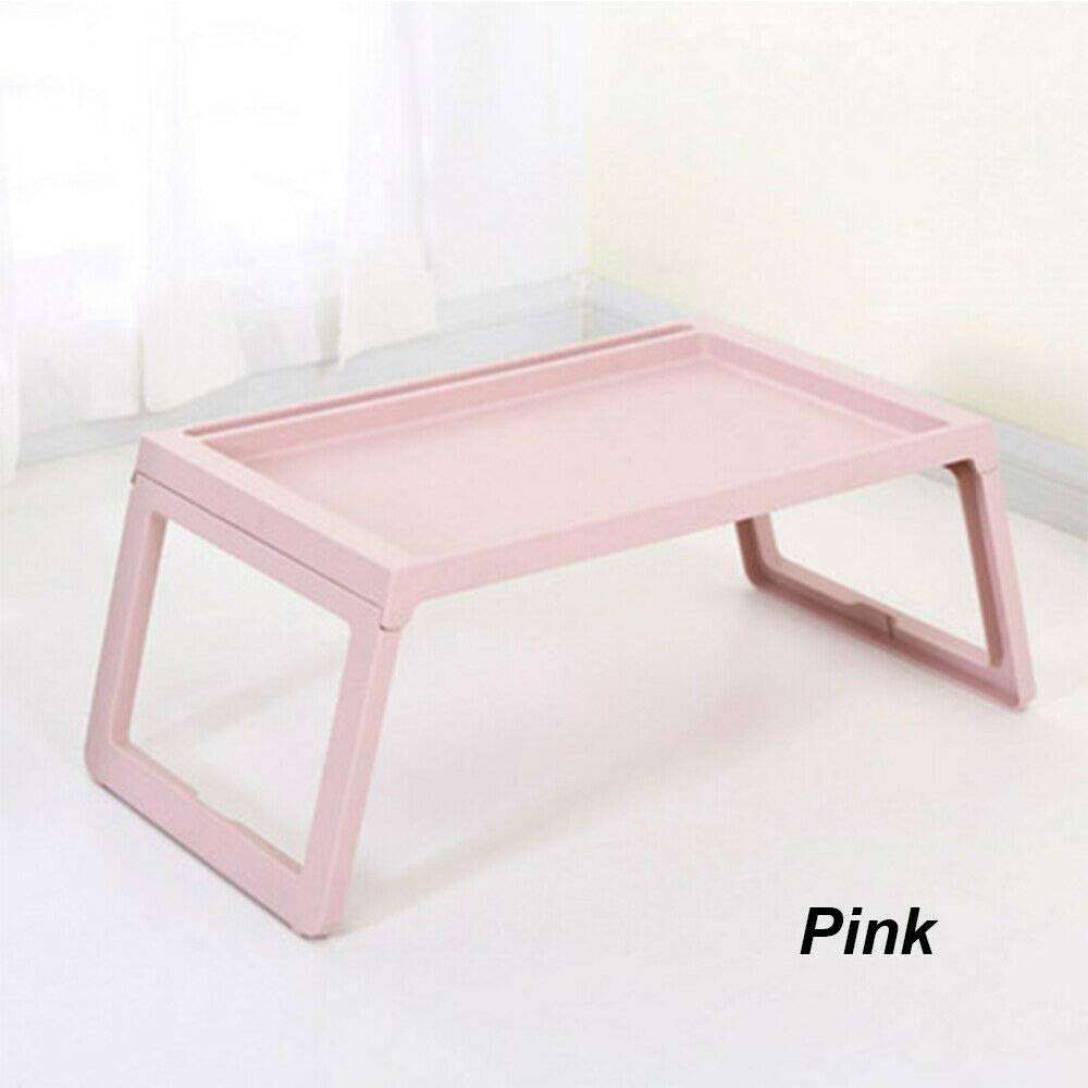 ATUP - Portable Foldable Laptop Table Breakfast Bed Table Portable Serving Tray for Eating Studying (Pink) 4
