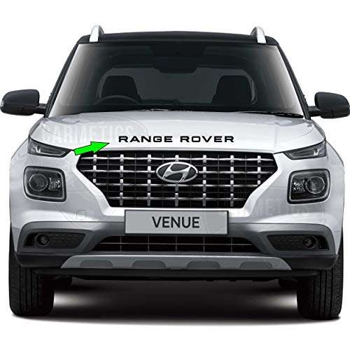 CarMetics Range Rover 3D Letters (3D Logo 3D Emblem Accessories) for Hyundai Eon i10 i20 Grand Xcent Verna Creta Santro Accent Venue - Black 1 Set 6