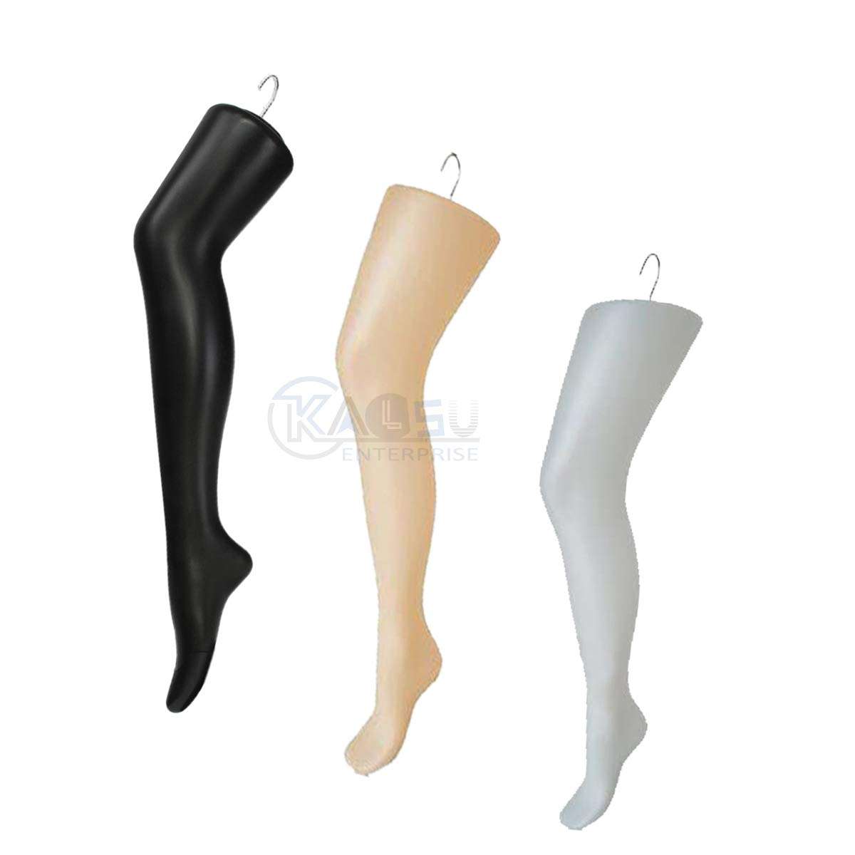 KALSUTANSHI ᵀᴹ : Female 3 in 1 Legs Half Body Mannequin Dummy Display Hangers for Jeans Legging Pants Socks (Black-White-Skin) 1