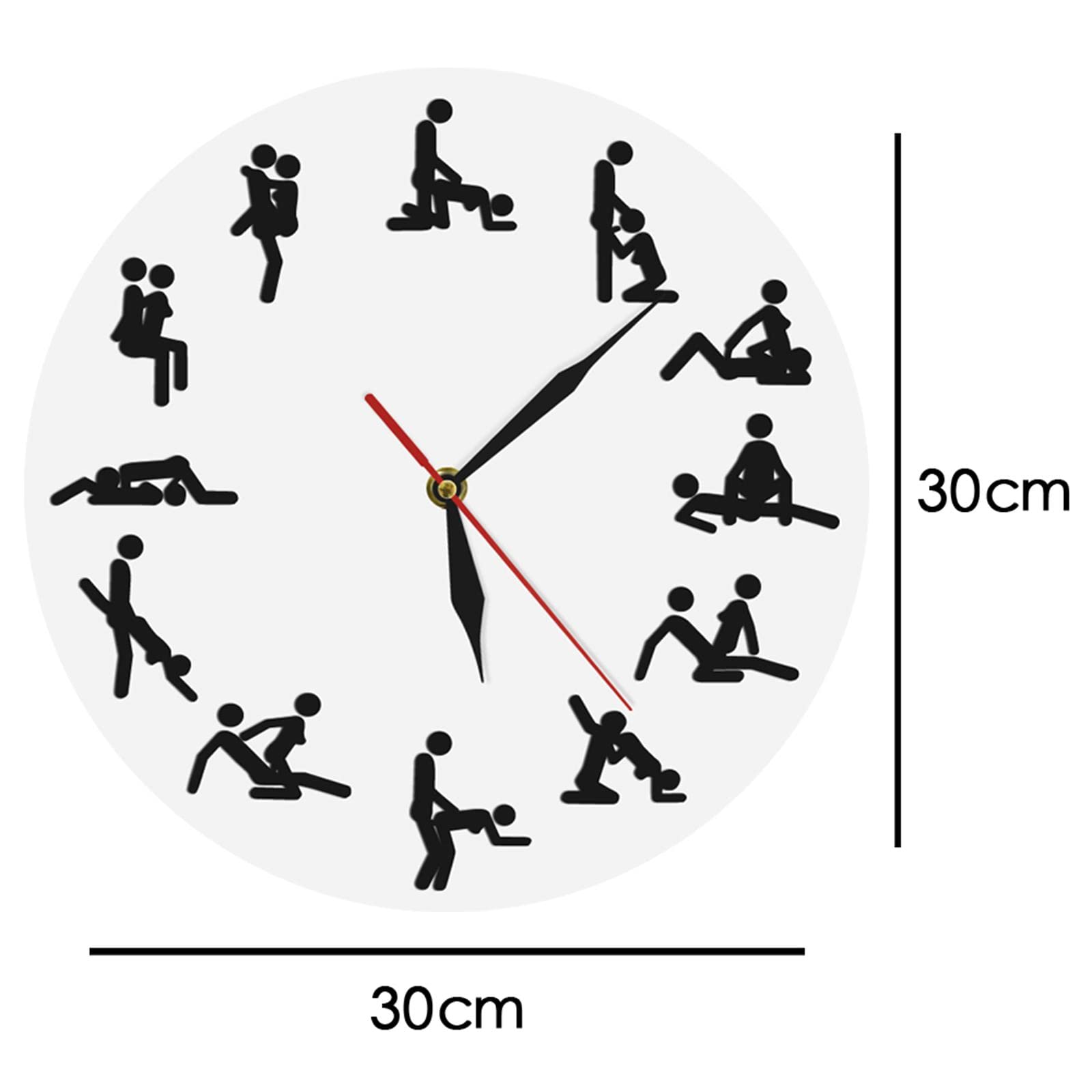 Skycandle Round Wall Clock Funny Effect Sex Position Wall Watch Bedroom Decor 4