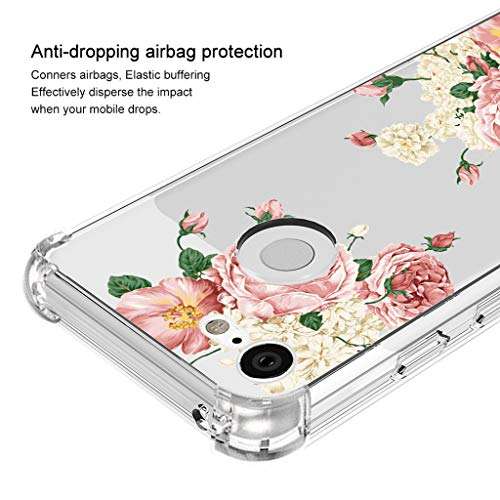Osophter Compatible with Google Pixel 3 XL,Pixel 3 XL Flower Case Shock-Absorption Flexible TPU Rubber Soft Silicone Full-Body Protective Cover for Google Pixel 3XL (Big Rose) 5