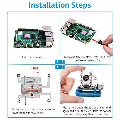 GeeekPi Mini Tower Kit with QC3.0 Power Supply for Raspberry Pi 4, Pi 4 Case with ICE Tower Cooler, 0.96'' OLED Module, RGB Fan, Heatsink, GPIO Expansion Board for Raspberry Pi 4 Model B 4