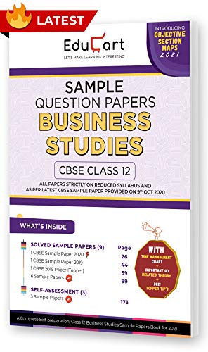 Educart CBSE Class 12 Business Studies Sample Question Papers For 2021 (reduced syllabus for Term 1 and 2) (old pattern) (Class 9-12)