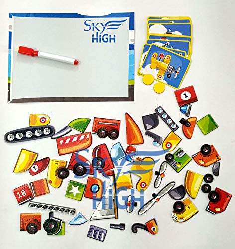 Skyhigh 18 in 1 Magnetic Play and Learn Game 2 in 1 Board Magnetic Puzzle and Writing Board Learning Game 1