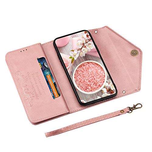 JZ [Zipper][Wrist Strap] Bag Design Wallet Case for Samsung Galaxy S21 Ultra 5G Protective PU Leather Flip Cover - Black 6