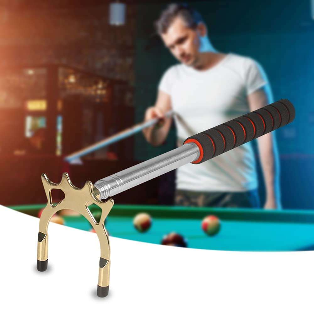 VANLAN Retractable Billiards Bridge Stick Pool Cue Stick Bridge with Brass Bridge Head, Billiards Pool Cue Accessory(with Low Brass Head) 6