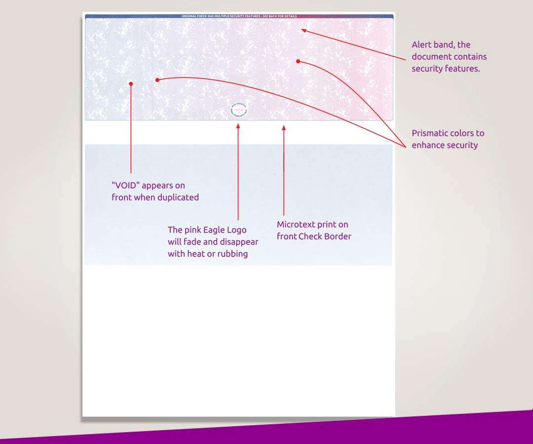 NextDayLabels - Blank Laser/Ink Jet Prismatic Red/Blue Laser Check Stock - Check On The Top, for Versacheck, Quick-Books, and Other Check Writing Software (500 Per Pack) 4