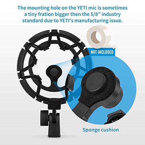 Moukey Microphone Shock Mount Compatible with Blue Yeti/Yeti Pro/Snowball/Yeticaster Mic and other Large Microphones Except for Yeti Pro X, MMs-7 3