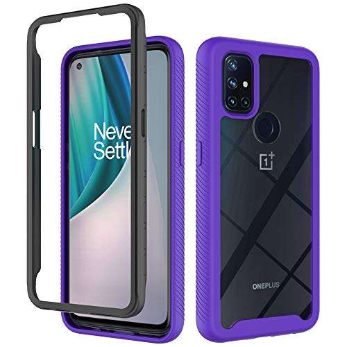Dzxouui for Oneplus Nord N10 5G Case,One Plus Nord N10 5G Case,Heavy Duty Protective Shockproof Bumper Hybrid Clear TPU Cover Phone Cases for Oneplus Nord N10 5G(XK-Purple)