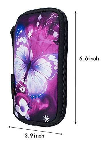 iColor Purple Butterfly Universal Portable USB Flash Drive Case Bag/Electronic Accessories Organizer Holder/Hard Drive Case Bag USB-12 2