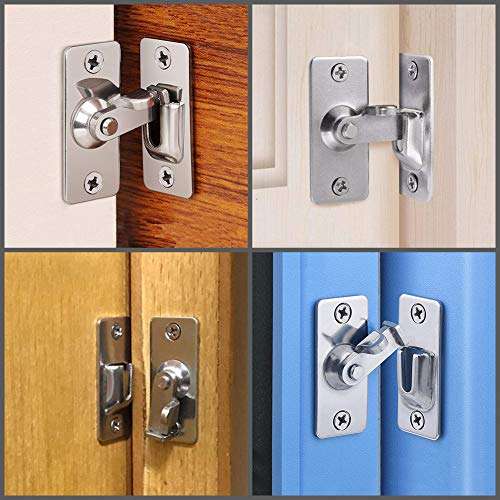 90 Degree Right Angle Door Lock Buckle Lock Bolt Lock cam Lock for Door and Window Sliding Lock bar Bolt barn Sliding Door Lock Sliding Latch 6