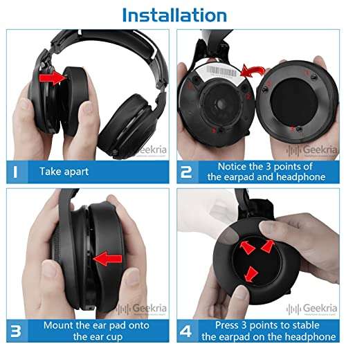 Geekria Sport Cooling Gel Replacement Ear Pads for Razer ManO'War Wireless, Destiny 2 ManO'War, Overwatch ManO'War Tournament Edition Headphones Ear Cushions (Black) 5