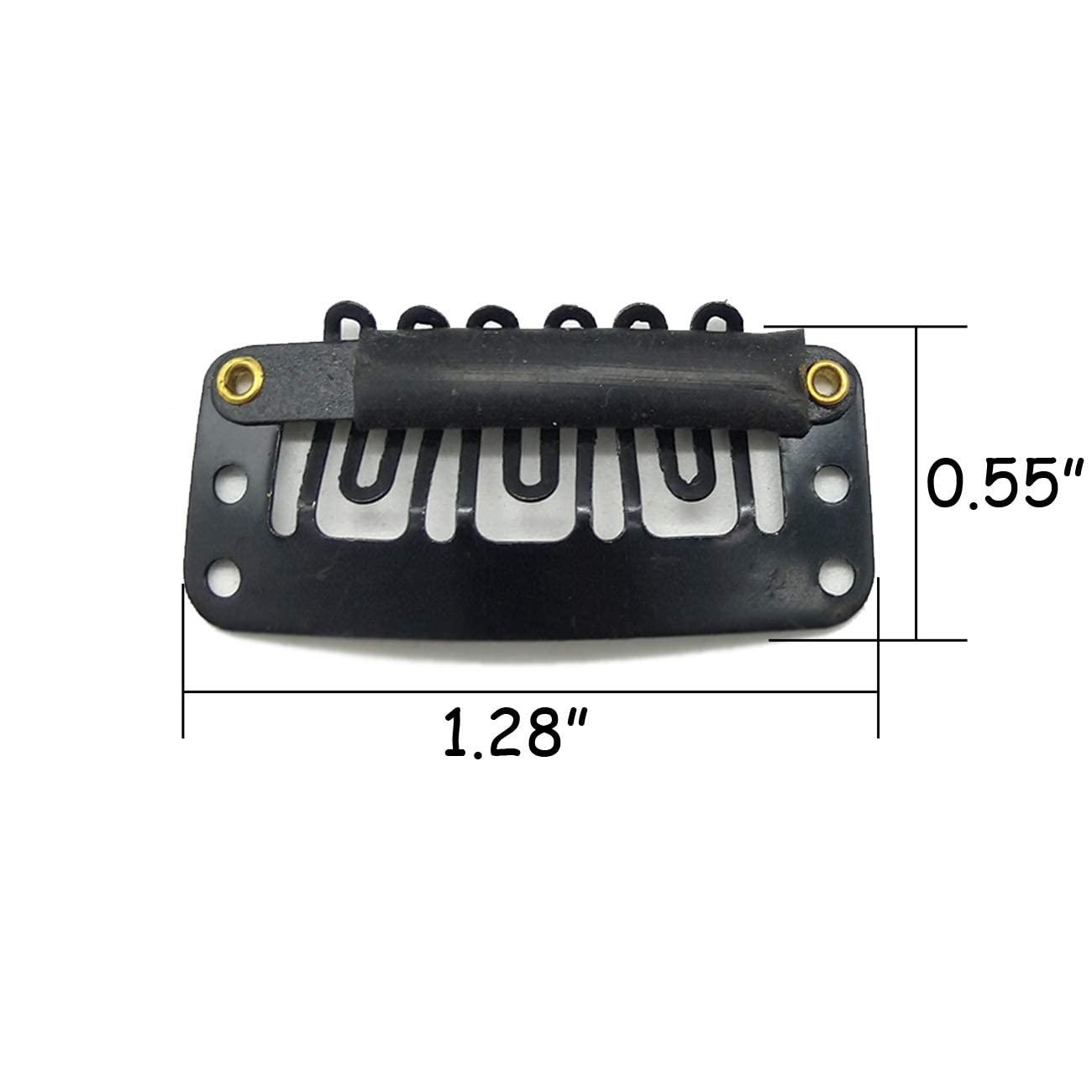 MISS LIRENN® 100PCS Snap Clips for Hair Extensions Weaves U-shape Metallic Wig Clips With Silicon Rubber Small Size Black 2