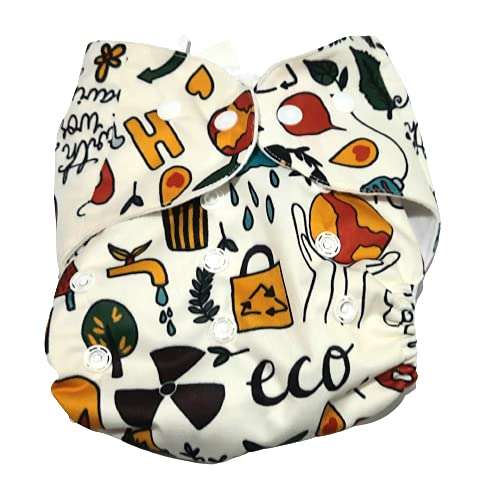 The Mom Store Cloth Diaper for Infants / Kids | Age 3 Months to 3 Years | Mutiple times Washable and Re-useable | Eco-Friendly | Snap Buttons | Stretchable | Comfortable | Combo of 5 (Colour 8) 5