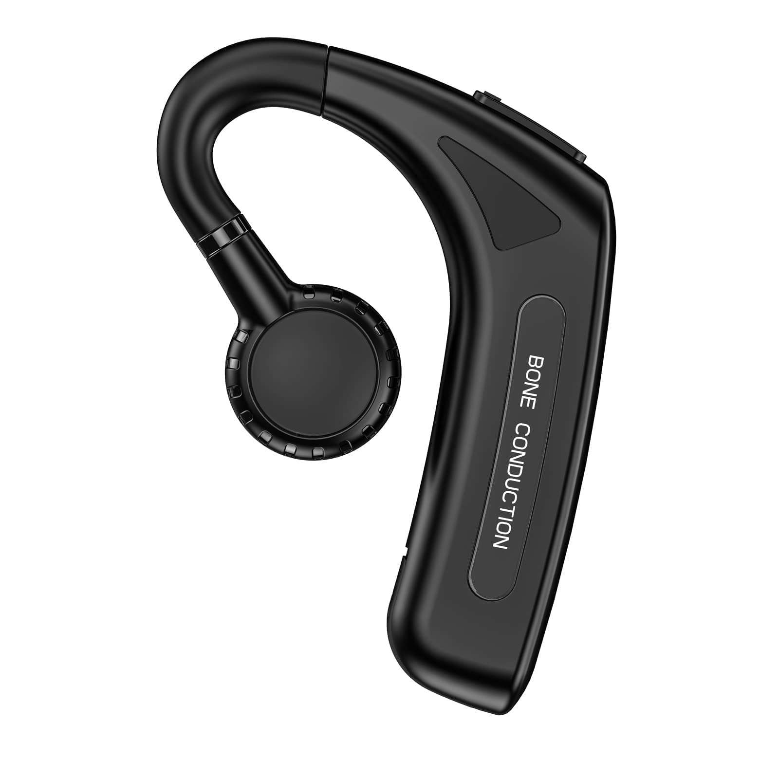 Open Ear Headphones Wireless Bluetooth Single Bone Conduction Wireless Earbuds with Earhooks Bone Conduction Headphones Bluetooth Head Set Earphones IPX5 Waterproof Long Battery Life Earpiece Black
