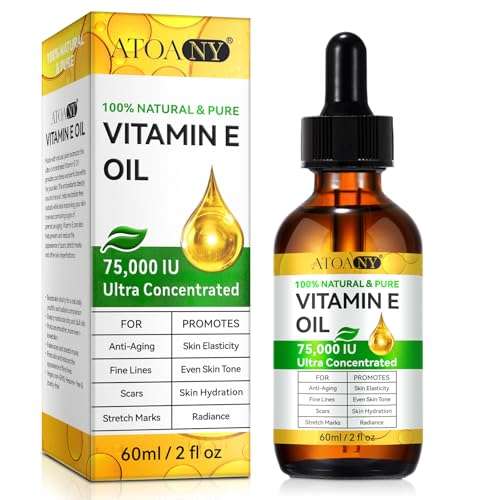 FlameBeauty Vitamin E Oil 75,000 IU - Pure & Natural Skin & Hair Care - Moisturizing for Face, Body, Sars and Scalp 2 Fl Oz 1