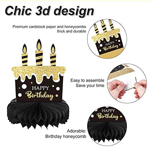 9 Pieces 90th Birthday decorations 90th birthday centerpieces for Tables Decorations Cheers to 90 Years Honeycomb Table Topper Happy 90th Birthday Decorations for Men and Woman Sixty Years Birthday Party Supplies 3