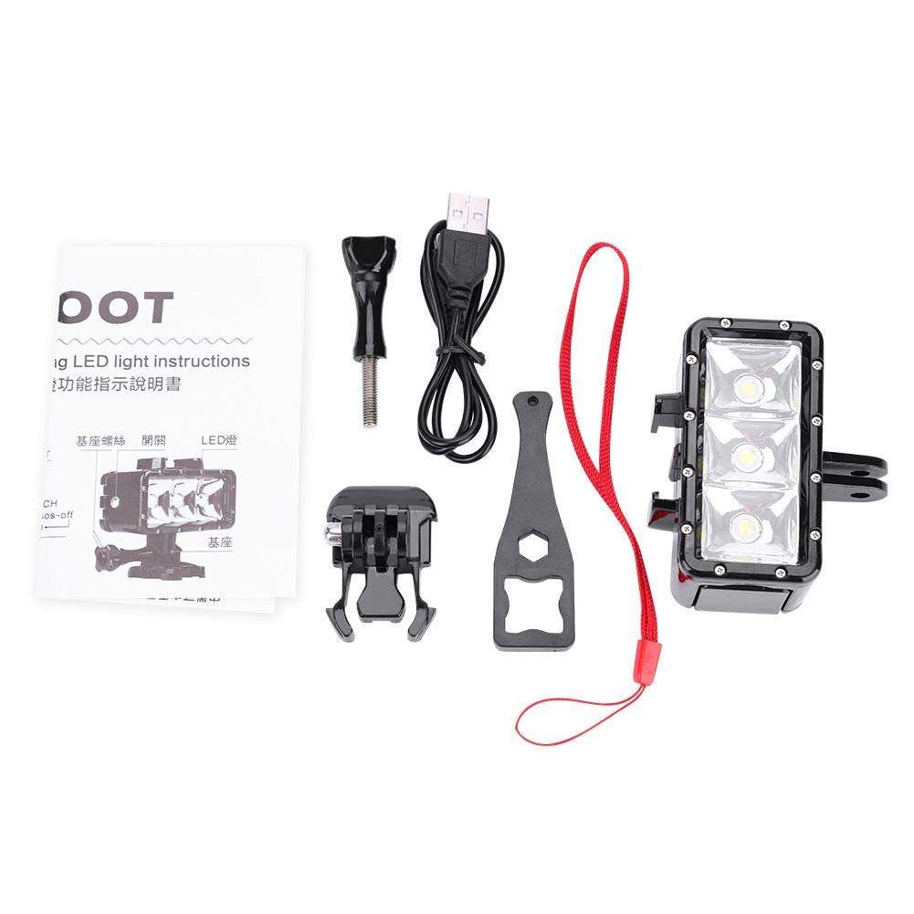 Mini Video LED Light, 40m Underwater Waterproof Diving LED Light Fill Lamp for Gopro, SJCam, XiaoYi etc 6