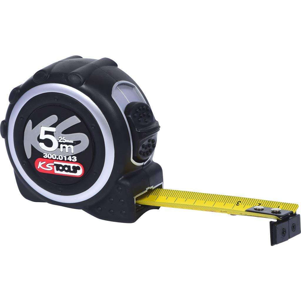 KS TOOLS Tape Measure with Locking Device and Belt Clip, 5m 1