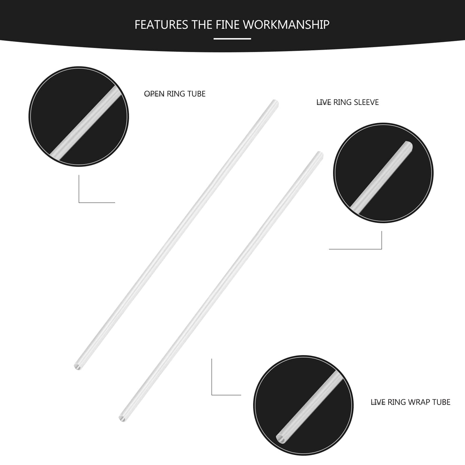 EXCEART 1 Set Fixed Opening Ring Cover Open Ring Wrap Tubing Ring Size Adjuster Assortment Electric Heat Insulation Shrink Tube Kit 100X0. 4X0. 4CM 6