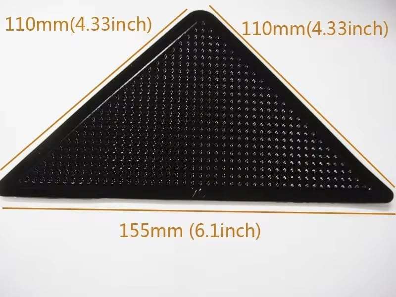Generic Anti Slip Carpet Pads Triangle Double Sided Strong Adhesive Rug Grippers for Hardwood Floors, Black, Transparent 4