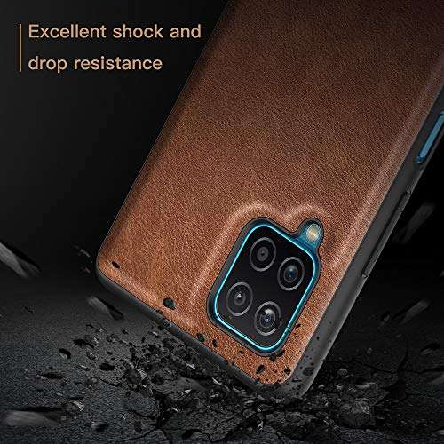 kqimi Case for Samsung Galaxy A12 5G, Premium Leather Slim Stylish Soft Grip Shockproof Anti-Scratch Protection Cover Cases for Samsung Galaxy A12（6.5" 2020 (Dark Brown) 2
