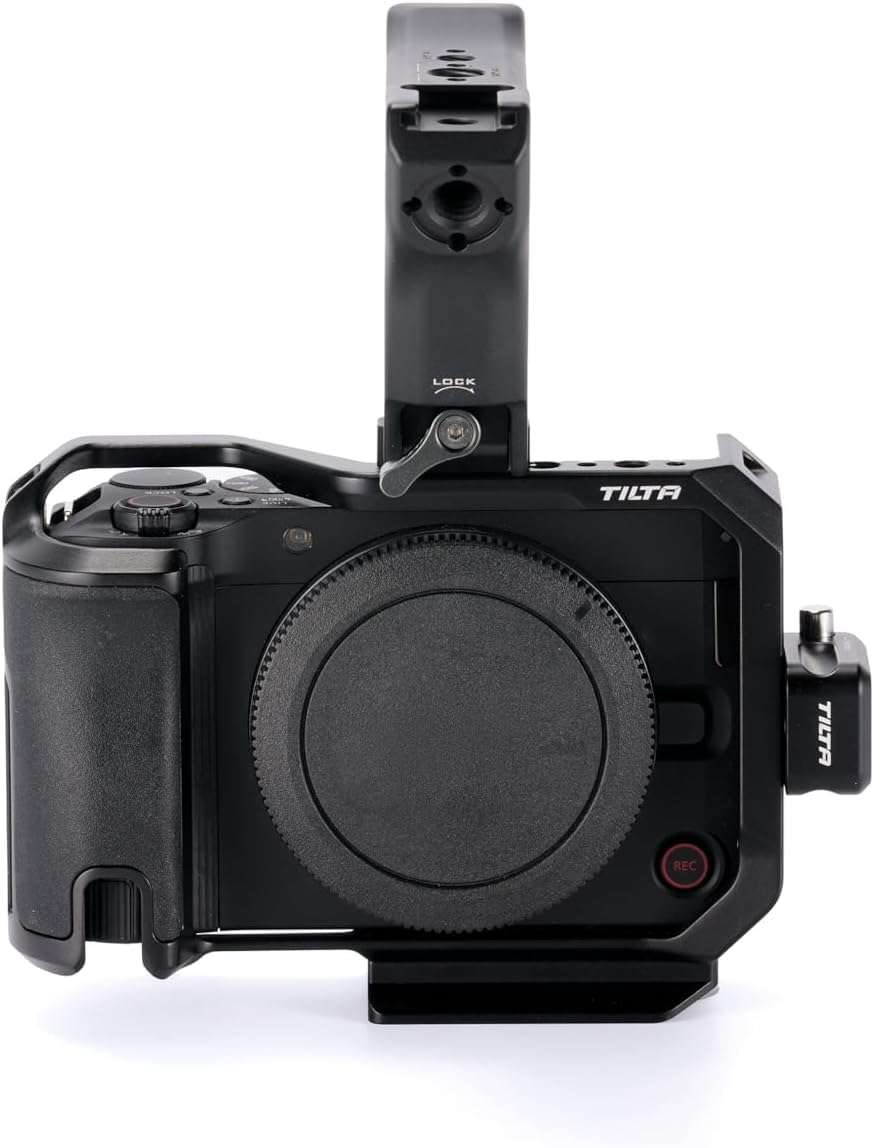 Tilta Camera Cage Base Kit Compatible with Canon R50 V – Black | Full Cage with Compact NATO Top Handle | ARCA Baseplate, Cold Shoe, 1/4”-20 Mounts | Lightweight, Modular Design 1