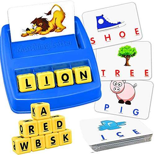 SOKULA Word Matching Letter Game, Letter Matching Board Game Toy Educational Learning Alphabet Recognition Spelling Reading Memory Game for Kindergarten Preschool Children Kids Boys Girls 1
