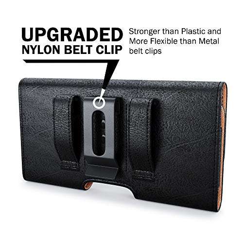 Bomea Holster for Google Pixel 7, 6a, 4a 5G, Galaxy A10e, A01, S22, Note 10, Cell Phone Belt Holder Case with Belt Clip, ID Card Storage Pouch Cover (Fits Google, Samsung Phone with Otterbox Case) 3