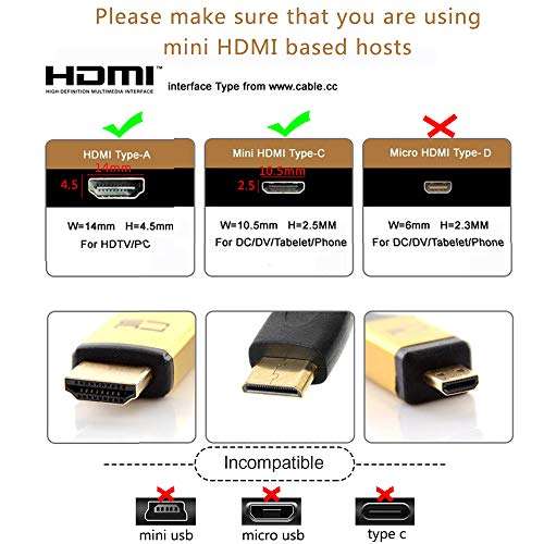 Tivid 15CM Mini hdmi 90 Degree Adapter Mini hdmi Right Angle Male to HDMI Female Cable Adapter Connector Support 1080P Full HD, 3D (0.15m, Downward Angle). 5
