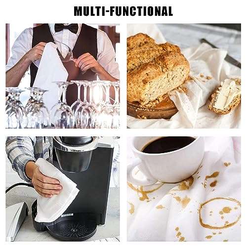 Funny Kitchen Towels and Dishcloths Sets of 4 - Cotton Dish Towels for Drying Dishes - Cute Decorative Miracu Hand Towels, Tea Towels, Flour Sack Towels, White - Birthday, Housewarming Gifts New Home 5