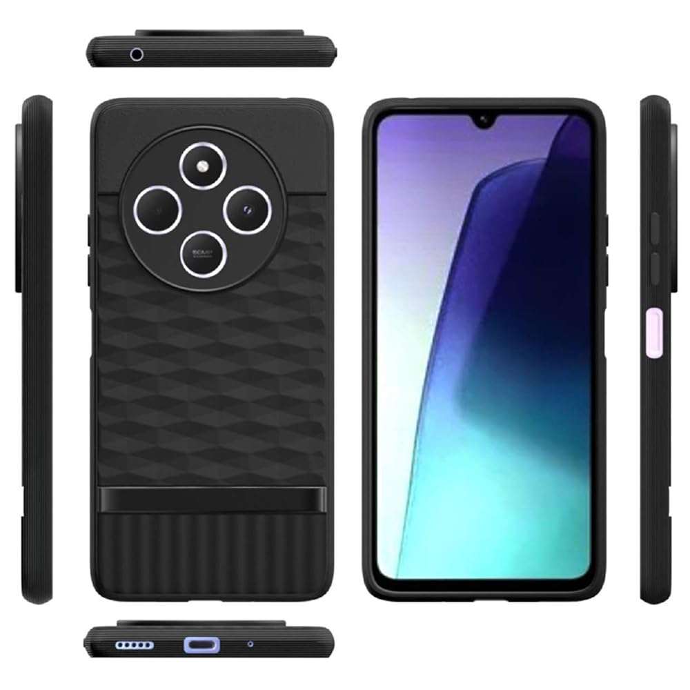 Casotec Shockproof Case for Mi Redmi A4 5G/14C 5G/14R 5G/Poco C75 5G/M7 5G | Full Camera Protection | TPU Flexible Back Cover for Mi Redmi A4 5G / 14C 5G / 14R 5G / Poco C75 5G / M7 5G (Matte Black) 4