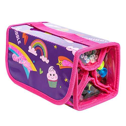 GirlZone Fruit Scented Marker Set - Kids Coloring Kit with 38 Vibrant Shades - Washable Ink & Travel Marker Set - Ideal for Crafts for Girls Ages 4 & Up - Multicolor, Pack of 38 2