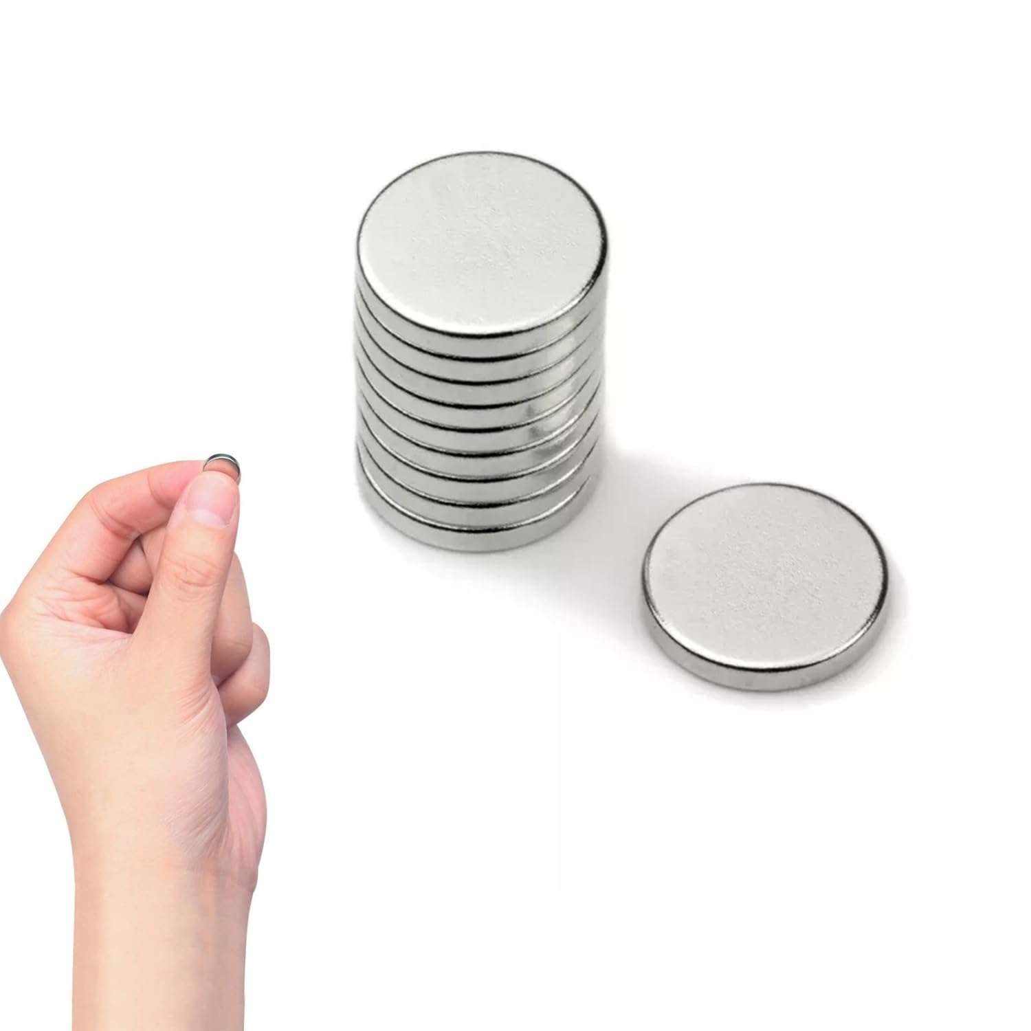 Aryan Utsav Powerful Neodymium Disc Mag-nets 10mm x 2mm | Super Strong Round Mag-nets for DIY Crafts, Fridge, Science Projects, Office & School Use | Durable Rare Earth Mag-nets – Pack of 10 1