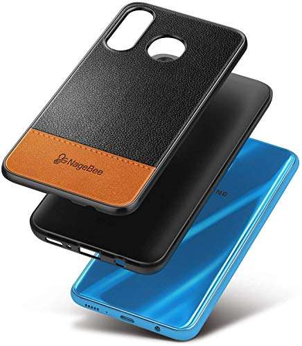 E-Began Case Compatible for Samsung Galaxy A20/A30 (6.4", 2019) with Tempered Glass Screen Protector, Premium Cowhide Leather Hybrid Defender Shockproof Rugged Cover Case -Brown 4