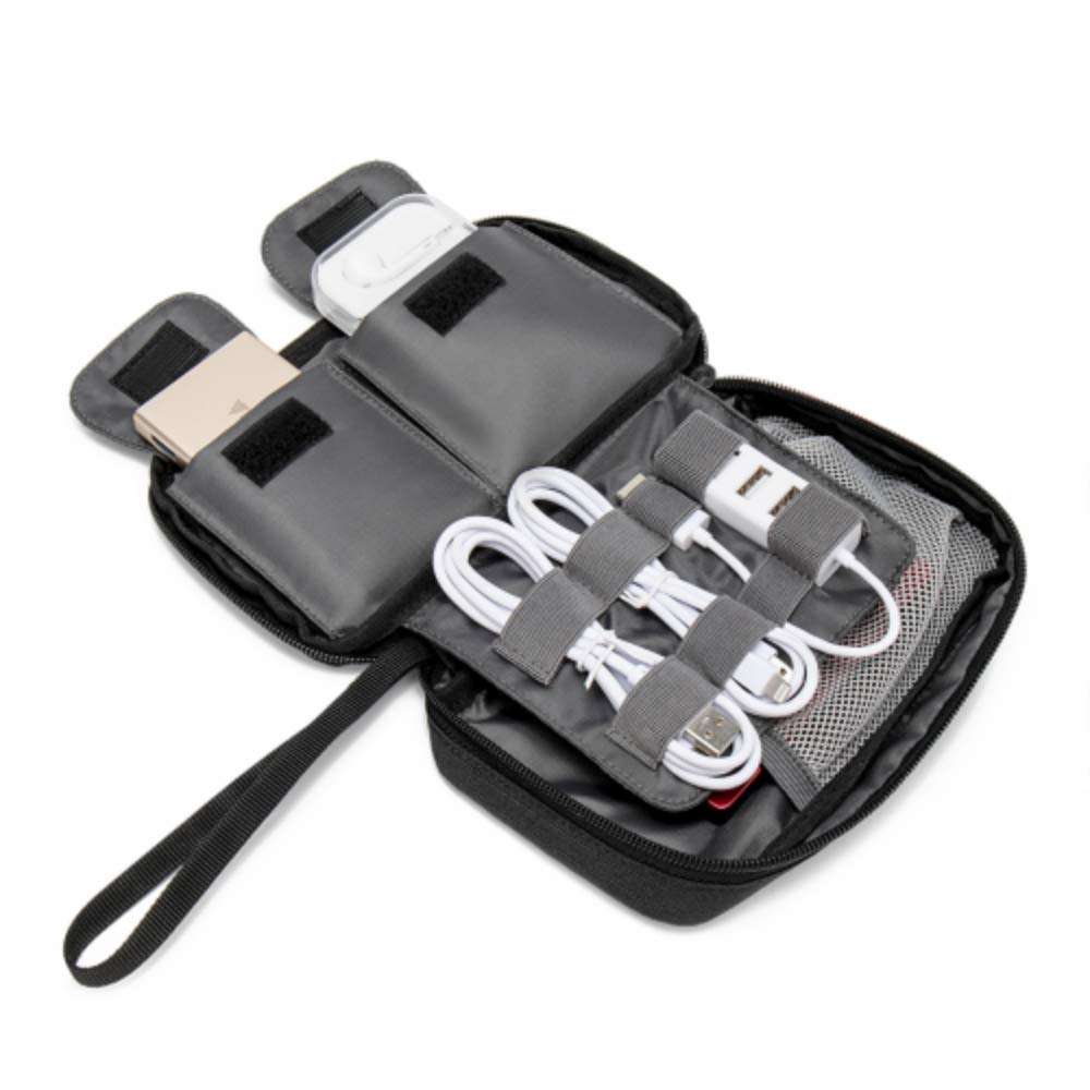 Electronics Accessories Organizer Bag Banner Greeting Kawaii Cat Umbrella Protect Electronics Organizer Electronic Cable Travel Organizer Storage Bag of Cases for Cable, Charger, Phone, USB, Sd Car 4