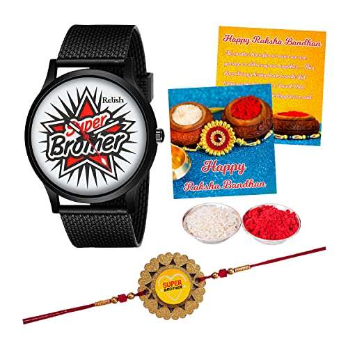 Relish Analogue Watch for Men's & Boys' | Gift for Brother | Black Dial | Black Colored Strap | RE-BB8092