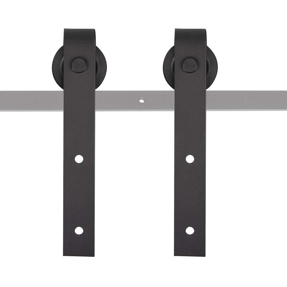 2Pcs Coffee Color Steel Sliding Barn Roller Interior Wood Door Wheel Set Hardware Hangers Replacement I Shape for 1/4" Thickness Flat Rail 4