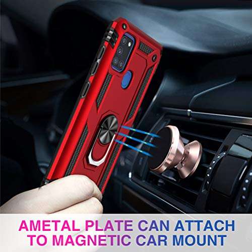 Galaxy A21s Case Compatible for Samsung Galaxy A21s Case with Screen Protector Waterproof Heavy Duty Military Case Magnetic Ring Kickstand Pink Case Full Body Shockproof Back Cover for Samsung A21s 5