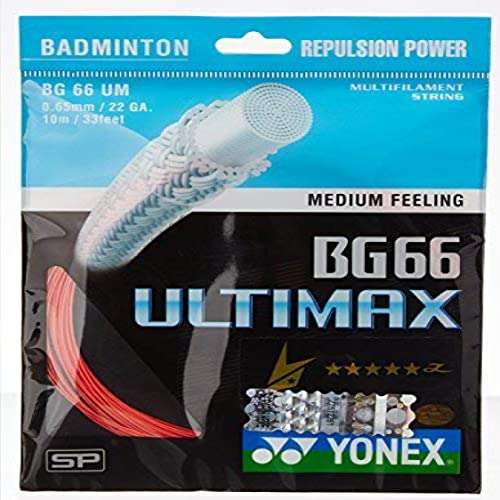 YONEX Ultimax BG 66 High-Polymer Nylon Badminton Strings (Black, 0.65mm) 1