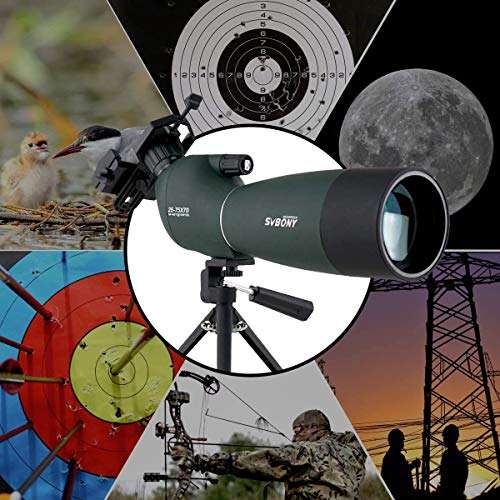 SVBONY SV28 Spotting Scopes with Tripod,Hunting,25-75x70,Angled,Waterproof,Range Shooting Scope,with Phone Adapter,Compact, for Target Shooting,Birding,Wildlife Viewing 5