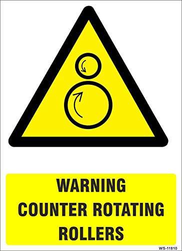 Signageshop High Quality Vinyl Warning Counter Rotating Rollers Sign (Pack Of 5)