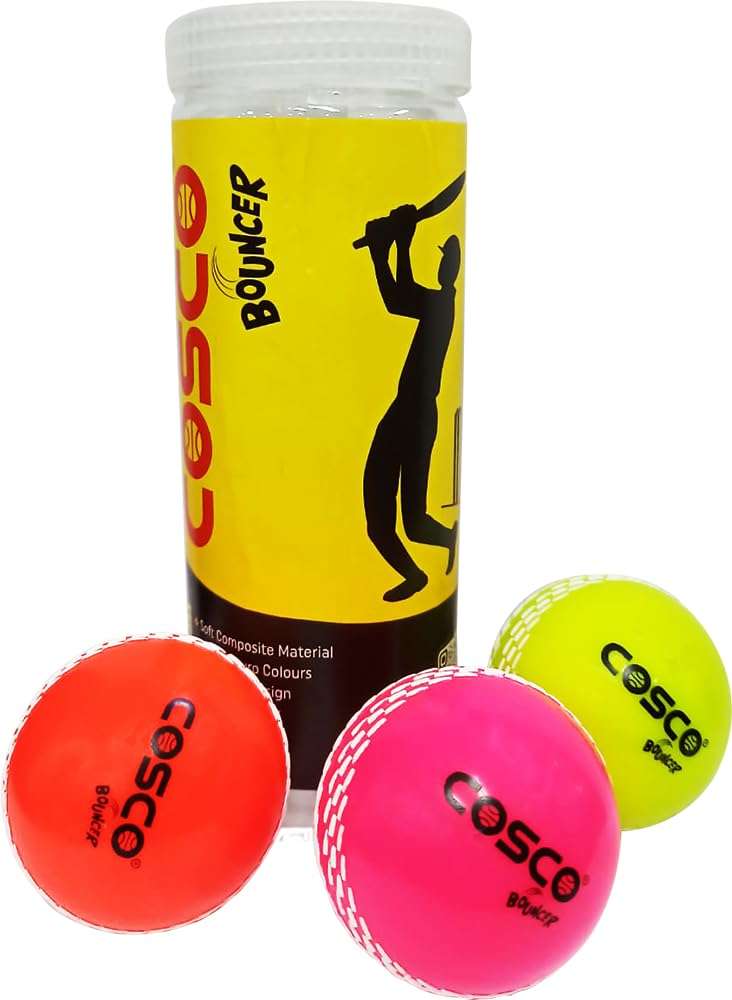 Cosco Bouncer Cricket Wind Ball – Durable Practice Ball for All Surfaces,Pack of 3 Balls. 1