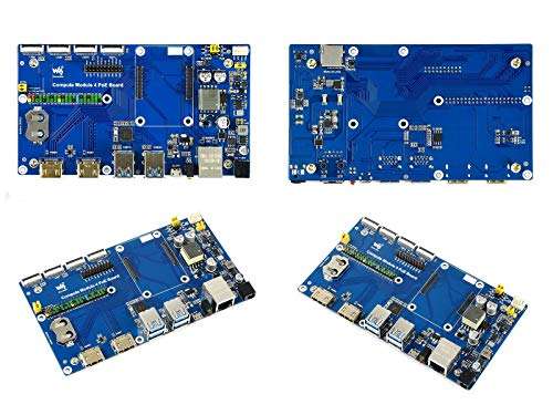 Compute Module 4 IO Board with PoE Feature for All Raspberry Pi Compute Module 4,Integrates 802.3af-Compliant PoE Circuit,4X USB 3.2 Gen1 Ports,2X MIPI DSI Display/CSI-2 Camera Connectors 3